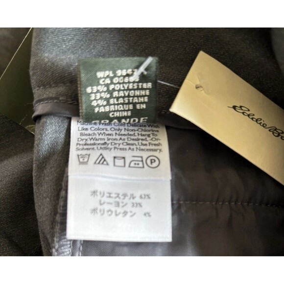 Eddie Bauer Blakely Fit Carbon Gray Wide Leg Stretch Casual Dress Pants Size 12T - Picture 9 of 10